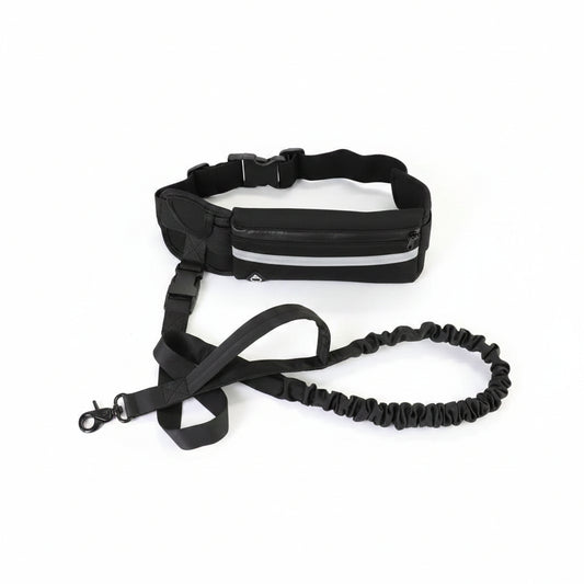 Hands Free Dog Leash Pet Walking And Training Belt With Shock Absorbing Bungee Leash For Up To 180lbs Large Dogs Phone Pocket And Water Bottle Holder.