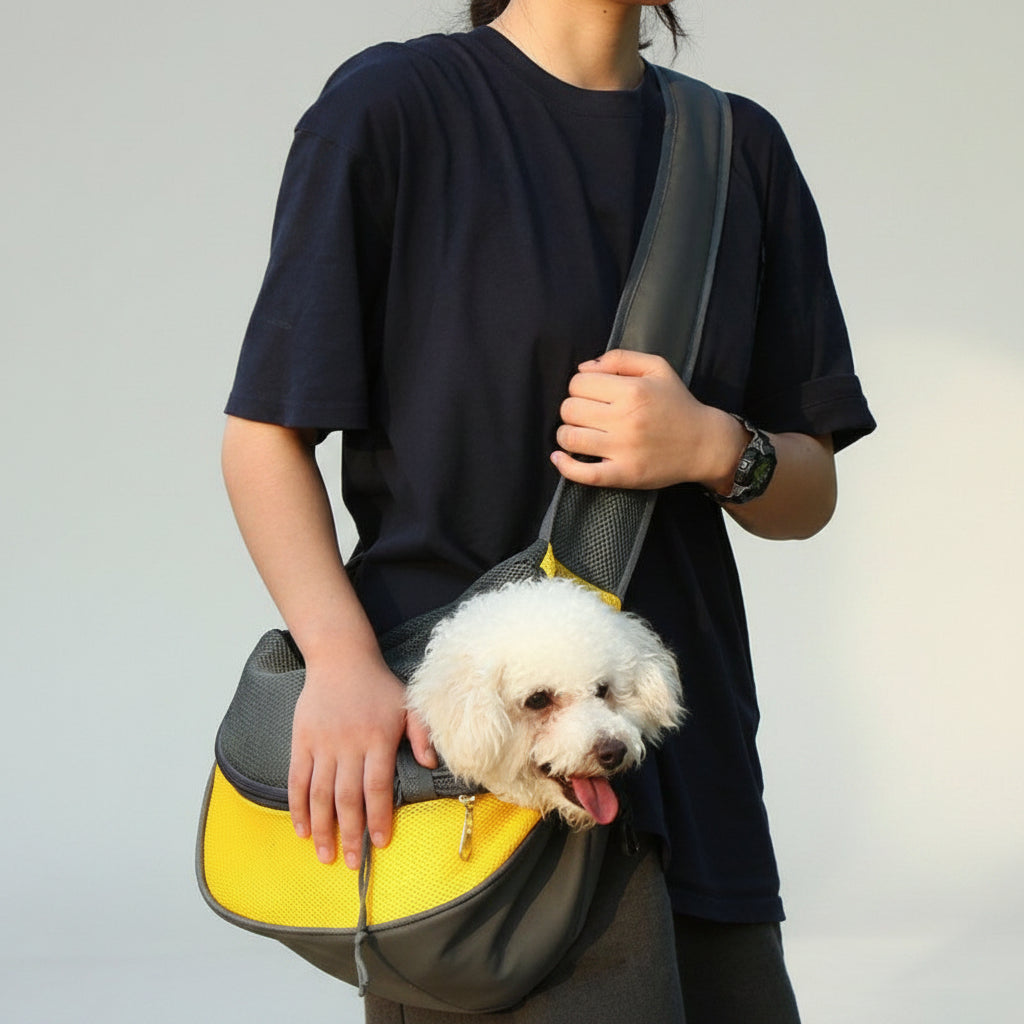 1pc Outdoor Travel Mesh Oxford Pet Puppy Carrier Handbag Pouch Single Shoulder Bag Sling Mesh Comfort Travel Tote Shoulder Bags