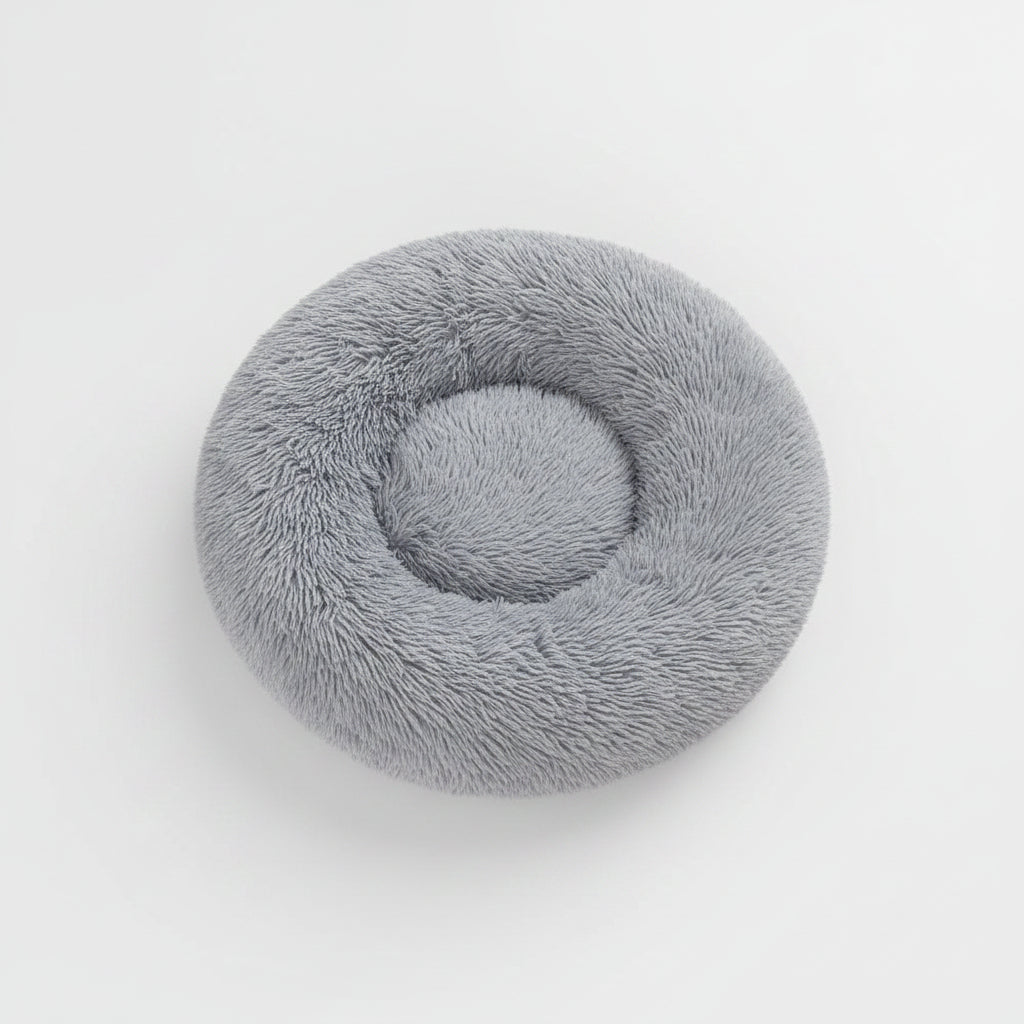 Fluffy Donut Dog Bed  Warm Soft Long Plush Pet Cushion Dog House Cat  Bed Washable Pet Sofa Mat Calming Samll Large Dog Beds............