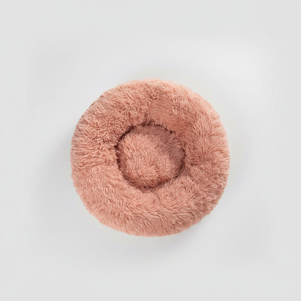 Fluffy Donut Dog Bed  Warm Soft Long Plush Pet Cushion Dog House Cat  Bed Washable Pet Sofa Mat Calming Samll Large Dog Beds...........