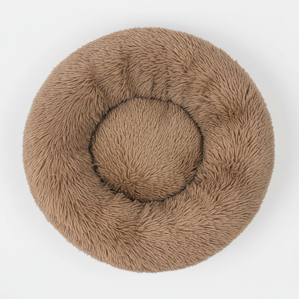 Fluffy Donut Dog Bed  Warm Soft Long Plush Pet Cushion Dog House Cat  Bed Washable Pet Sofa Mat Calming Samll Large Dog Beds..........