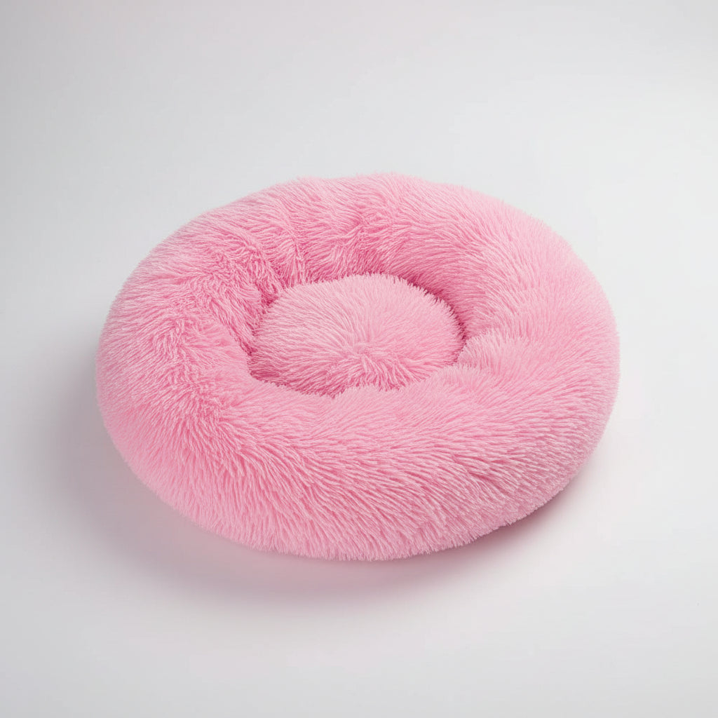 Fluffy Donut Dog Bed  Warm Soft Long Plush Pet Cushion Dog House Cat  Bed Washable Pet Sofa Mat Calming Samll Large Dog Beds........