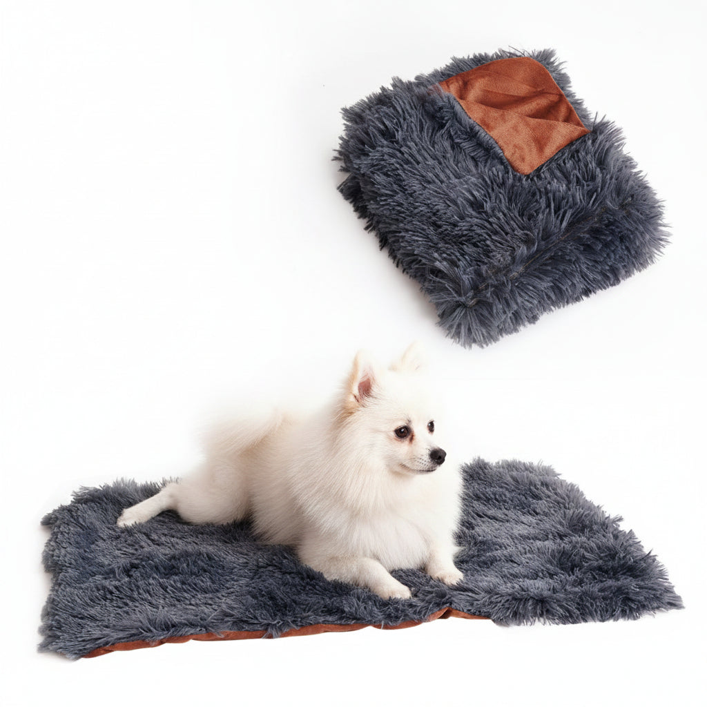Grey Pet Cushion Plush Warm Dog Blanket Four Seasons Available Cat Blanket Dog Dual Purpose Pet Cushion Sofa