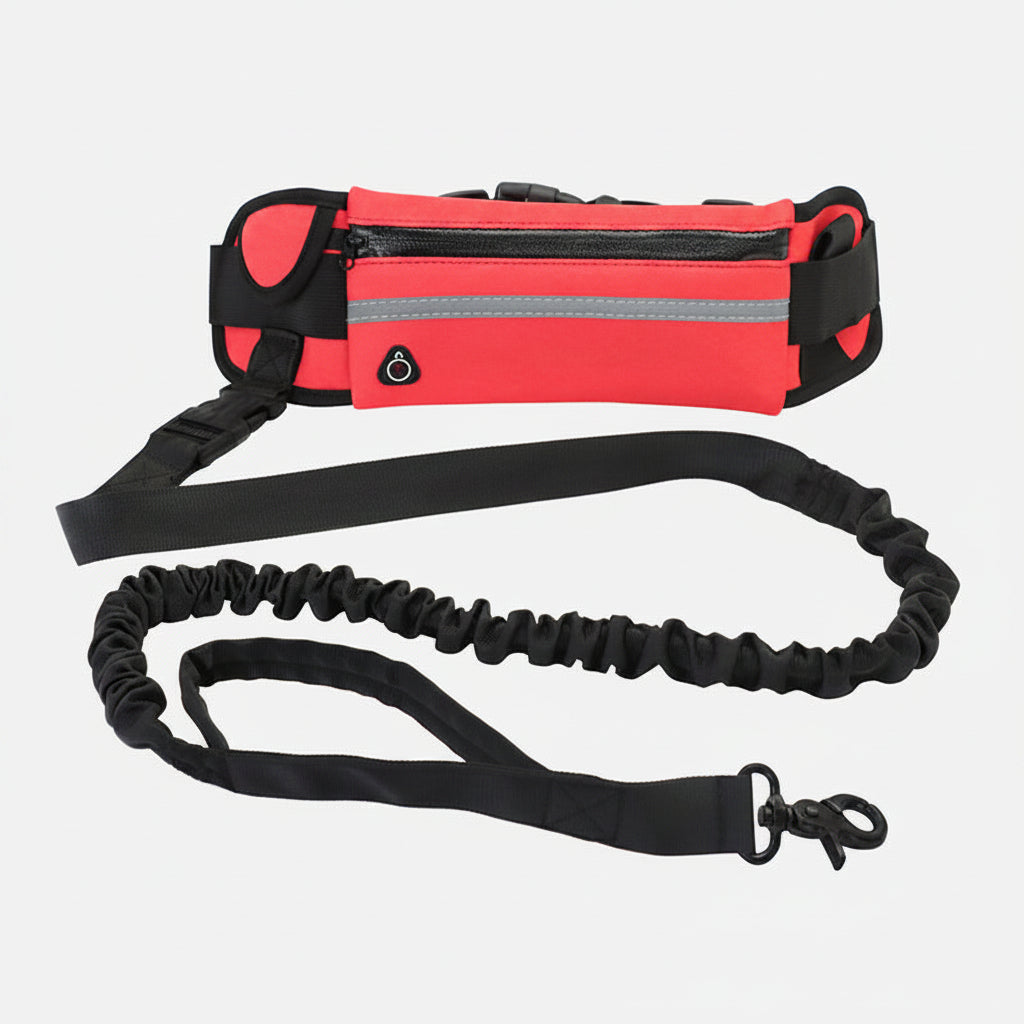 Hands Free Dog Leash Pet Walking And Training Belt With Shock Absorbing Bungee Leash For Up To 180lbs Large Dogs Phone Pocket And Water Bottle Holder........