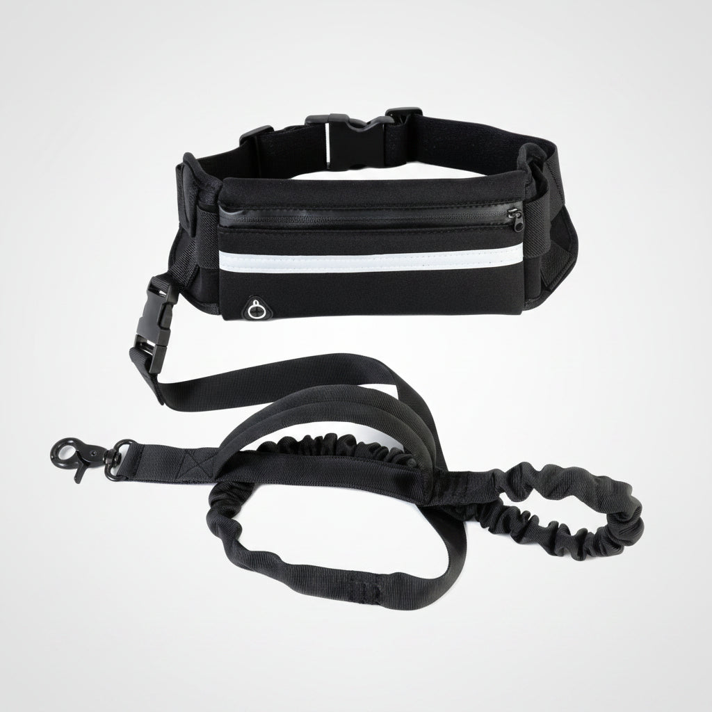 Hands Free Dog Leash Pet Walking And Training Belt With Shock Absorbing Bungee Leash For Up To 180lbs Large Dogs Phone Pocket And Water Bottle Holder.....