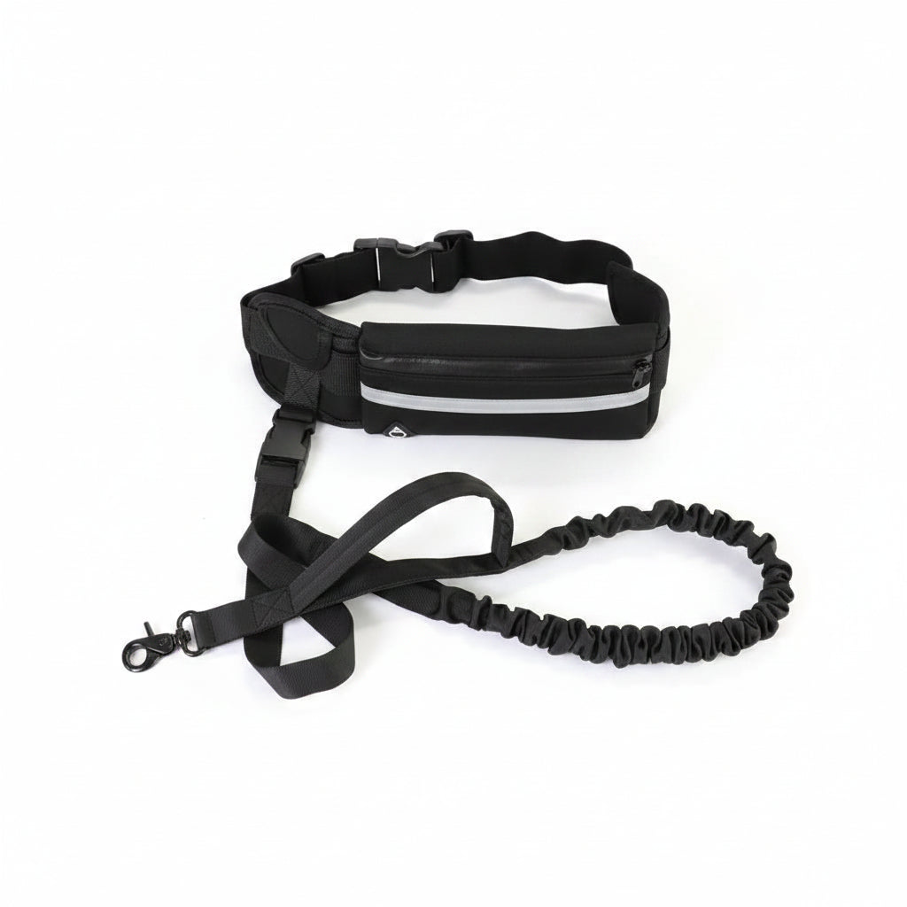 Hands Free Dog Leash Pet Walking And Training Belt With Shock Absorbing Bungee Leash For Up To 180lbs Large Dogs Phone Pocket And Water Bottle Holder.