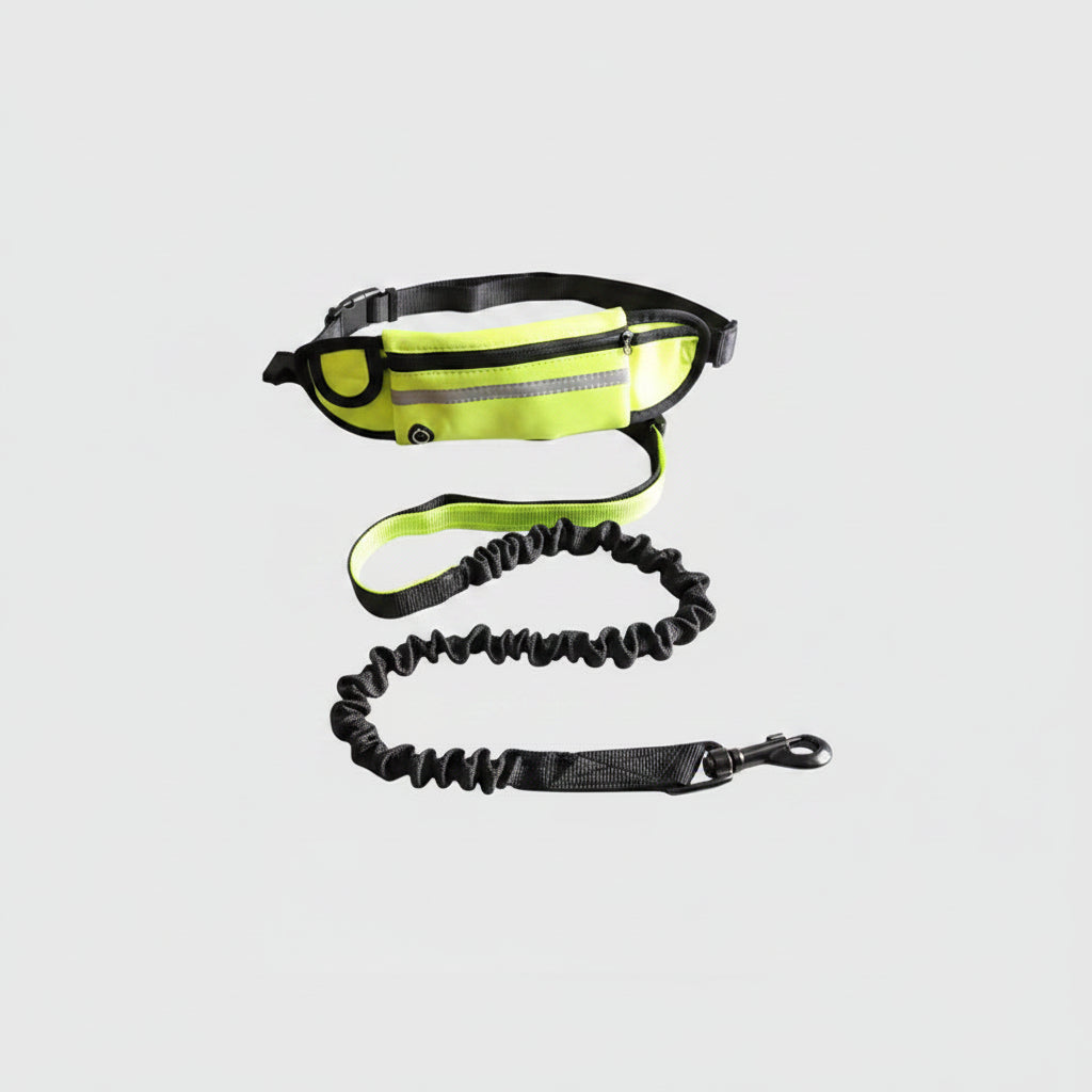Hands Free Dog Leash Pet Walking And Training Belt With Shock Absorbing Bungee Leash For Up To 180lbs Large Dogs Phone Pocket And Water Bottle Holder