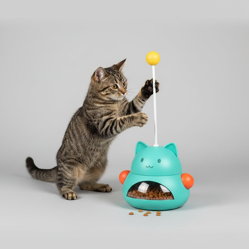 Interactive Cat Treat Dispenser Toy - Tumbler Feeder Toy For IQ Training And Mental Stimulation....