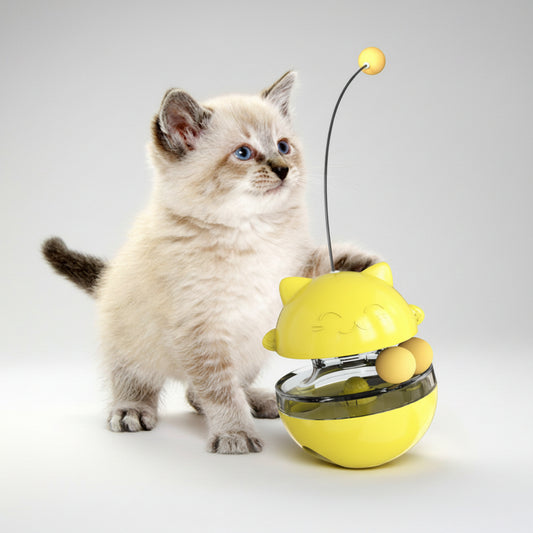 Interactive Cat Treat Dispenser Toy - Tumbler Feeder Toy For IQ Training And Mental Stimulation.