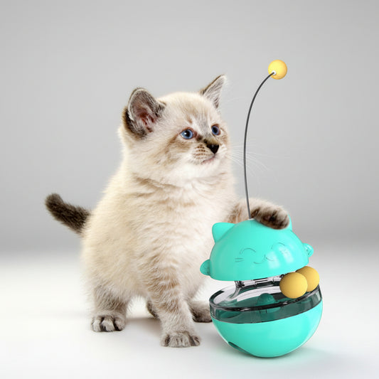 Interactive Cat Treat Dispenser Toy - Tumbler Feeder Toy For IQ Training And Mental Stimulation