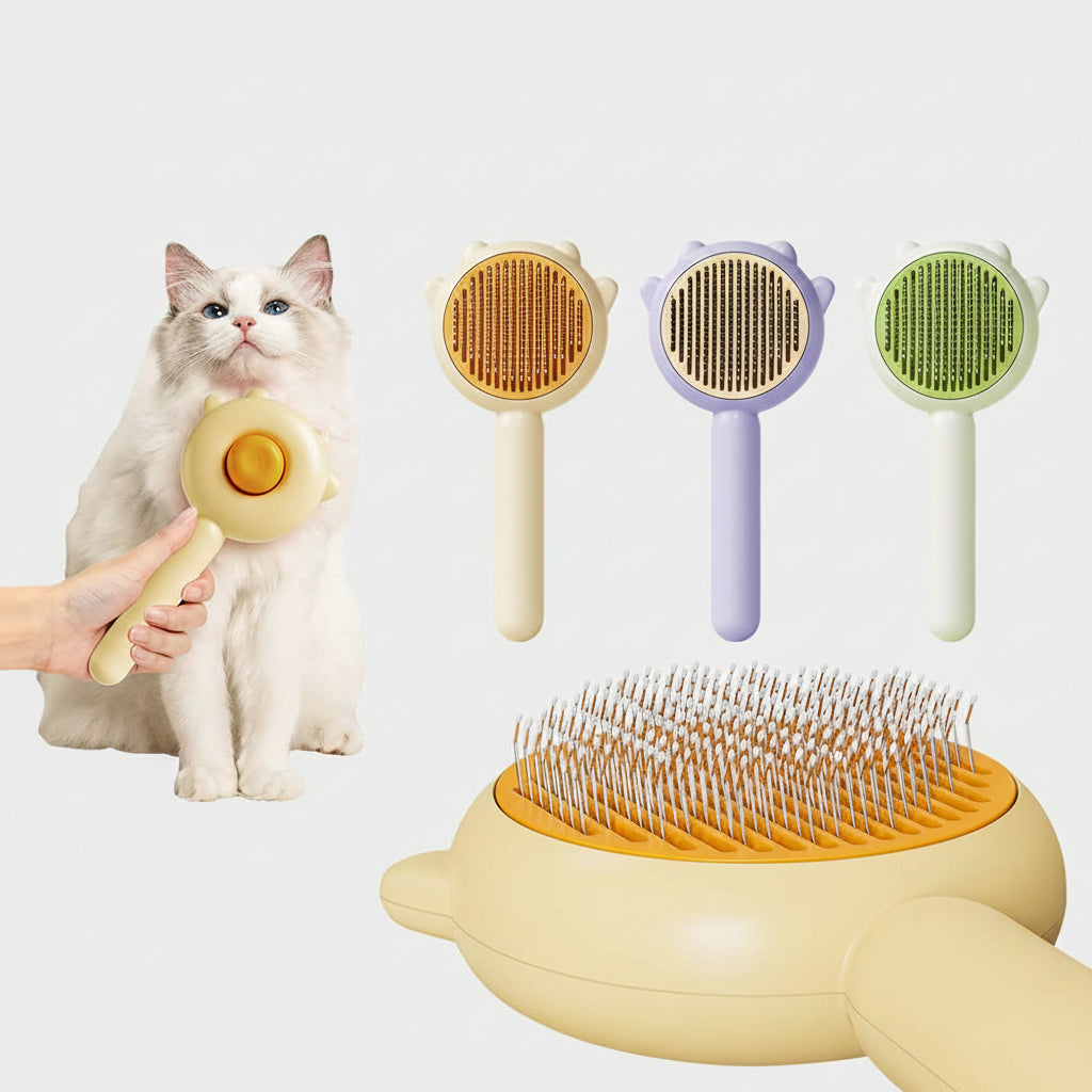 Pet Hair Cleaner Brush Cat Grooming Brush With Release Button Pet Hair Cleaner Brush Cat Grooming Brush Long Or Short Hair Cats Dogs Pet Massage BrushesComb For Cat Dog.....